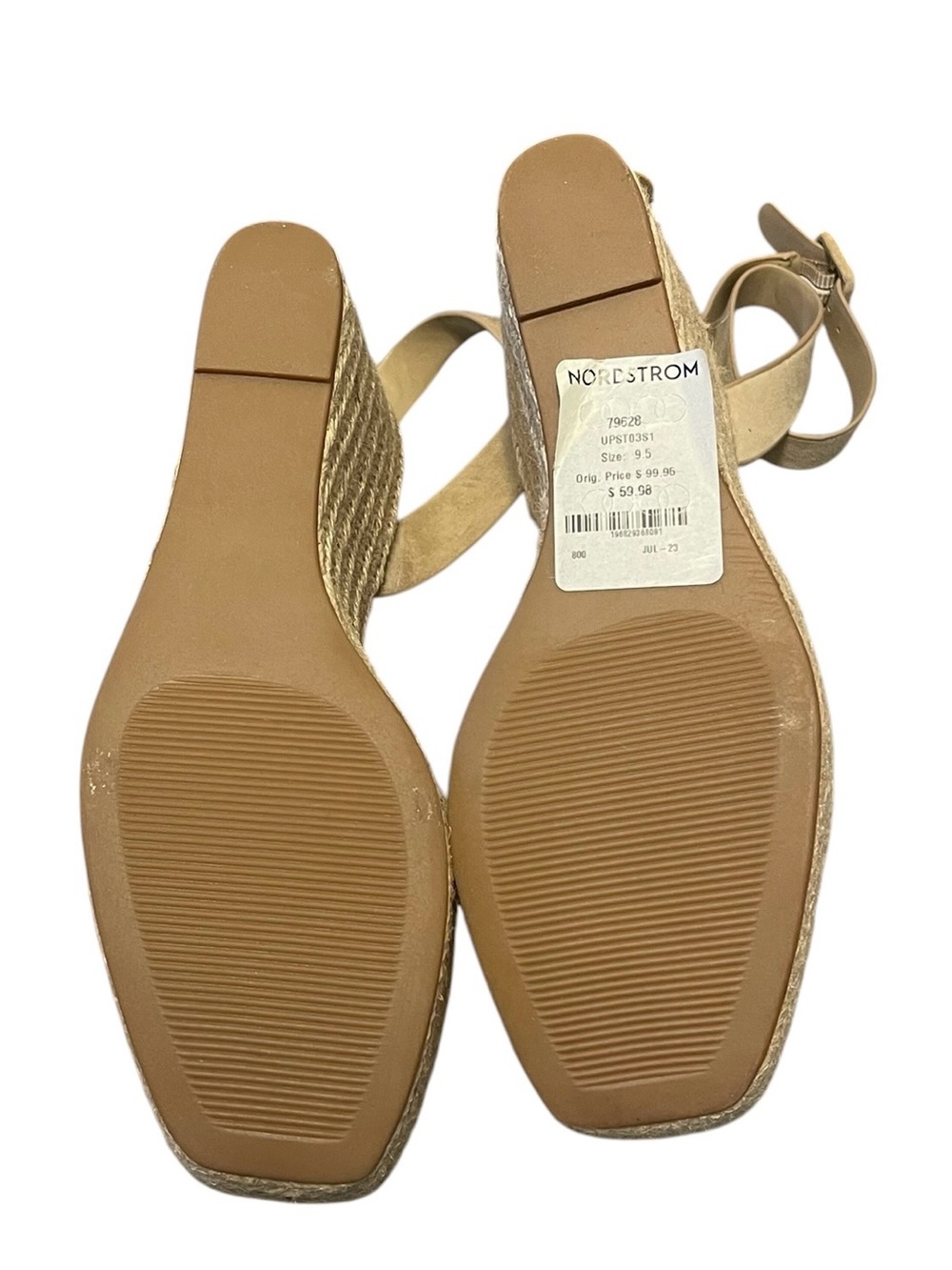 Steve Madden Tan Suede Wedge Sandal Granola Neutral sz 9 NIB - Picture 9 of 11